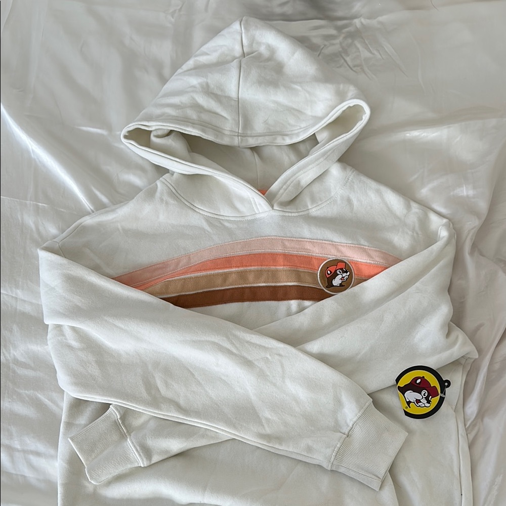 Bucees White hoodie With stripes